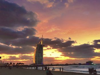 View of city at sunset