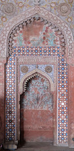 View of ornate door in temple