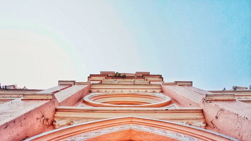 Low angle view of old building against sky