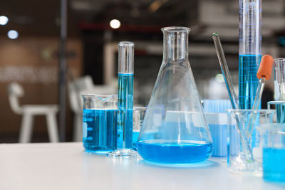 Close-up of scientist working in laboratory