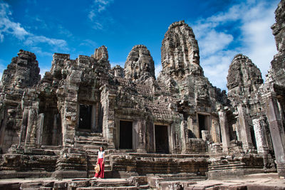 Panoramic view of temple against cloudy sky