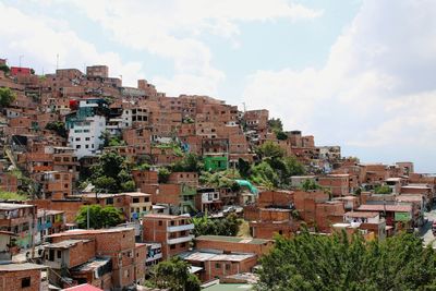 High angle view of townscape against sky in colombia