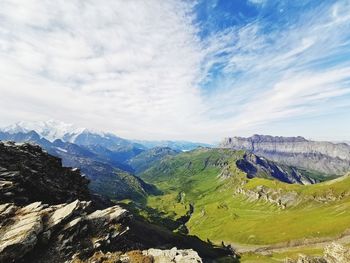 Scenic view of mountains against sky