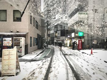 Snow covered city in winter