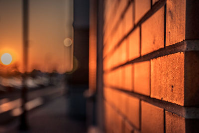 View of built structure at sunset
