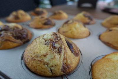 High angle view of cookies on table