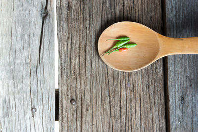 Directly above shot of bread on wooden table