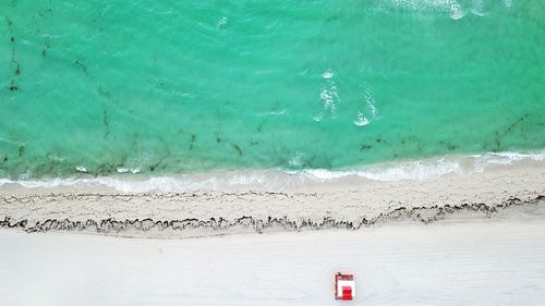Green water - ocean - miami beach - drone view