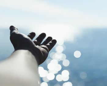 Silhouette of woman against clear sky