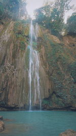 Scenic view of waterfall