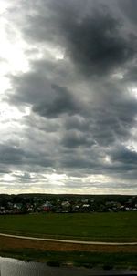 Scenic view of landscape against cloudy sky