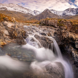 Scenic view of waterfall