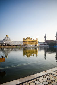 Reflection of buildings in water