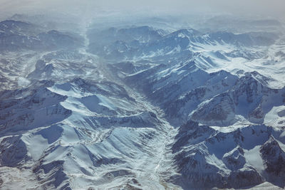 Aerial view of dramatic landscape