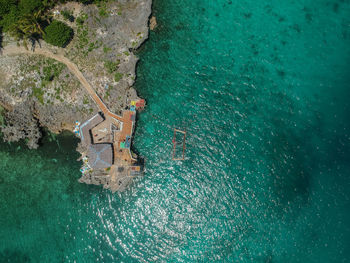 High angle view of sea shore