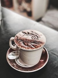 Close-up of coffee on table