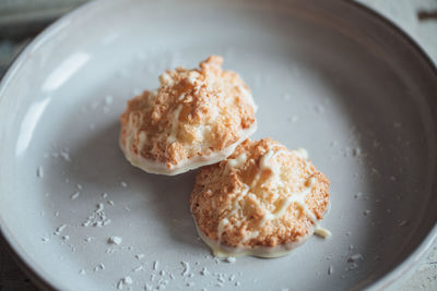 Close-up of biscuits on plate