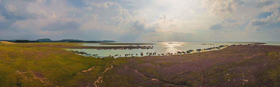 Panoramic view of sea against sky