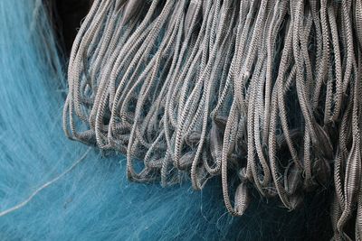 High angle view of fishing net