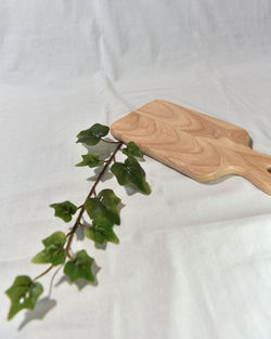 Close-up of white rose on table