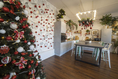 Christmas tree on floor at home