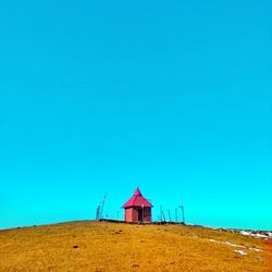 Built structure against clear blue sky