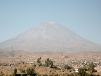 Scenic view of landscape against clear sky