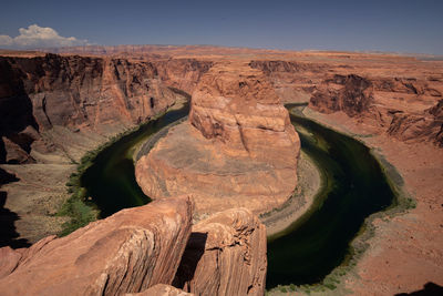 Wide angel view at the horse shoe bend, colorado river, page, arizona, usa