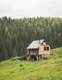 Wooden cabin in the slovenian alps