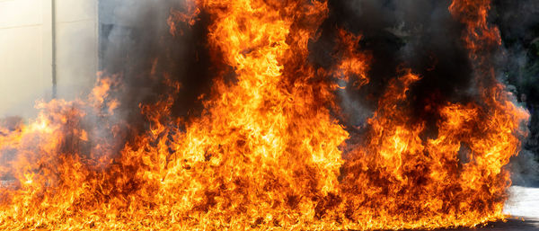 Panoramic view of bonfire