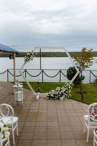 High angle view of bridge against sky