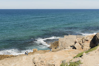 High angle view of beach against sky