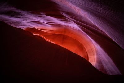 Low angle view of rock formation at lower antelope canyon