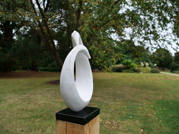 View of sculpture in park