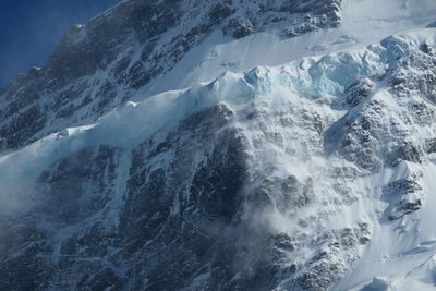 Aerial view of snowcapped mountain