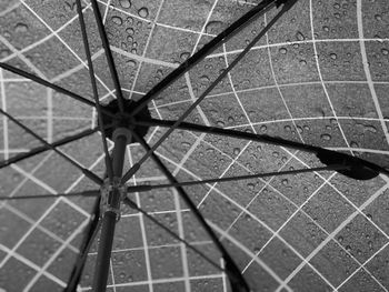 High angle view of bicycle wheel