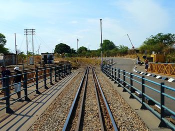 Railroad tracks in winter