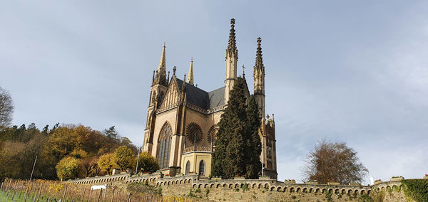 Low angle view of traditional building against sky