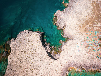 Aerial view of the caribbean sea of the tremiti islands