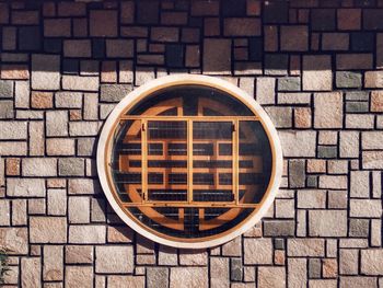 Directly above shot of brick wall