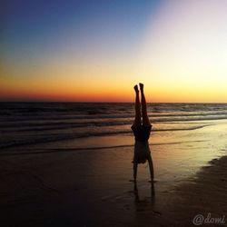 Scenic view of sea at sunset