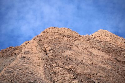 Low angle view of rock formations against sky