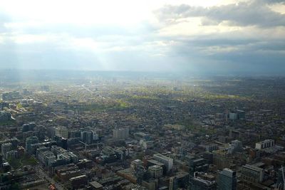 High angle view of cityscape against sky