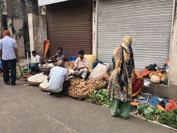 Group of people in front of building