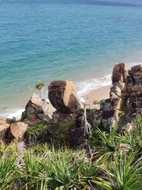 Rock formations on beach