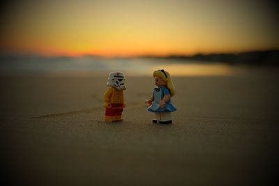 Toy toys at sunset