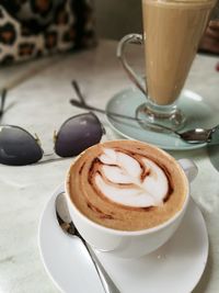 Coffee cup on table