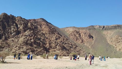 Tourists on mountain