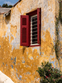 Low angle view of old house