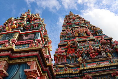 Low angle view of temple against sky